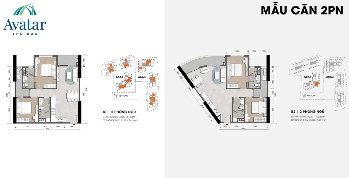 Thiết kế Căn hộ B1-2PN Avatar Thủ Đức