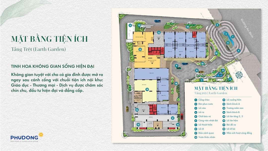 Mặt bằng tiện ích dự án Phú Đông Sky Garden