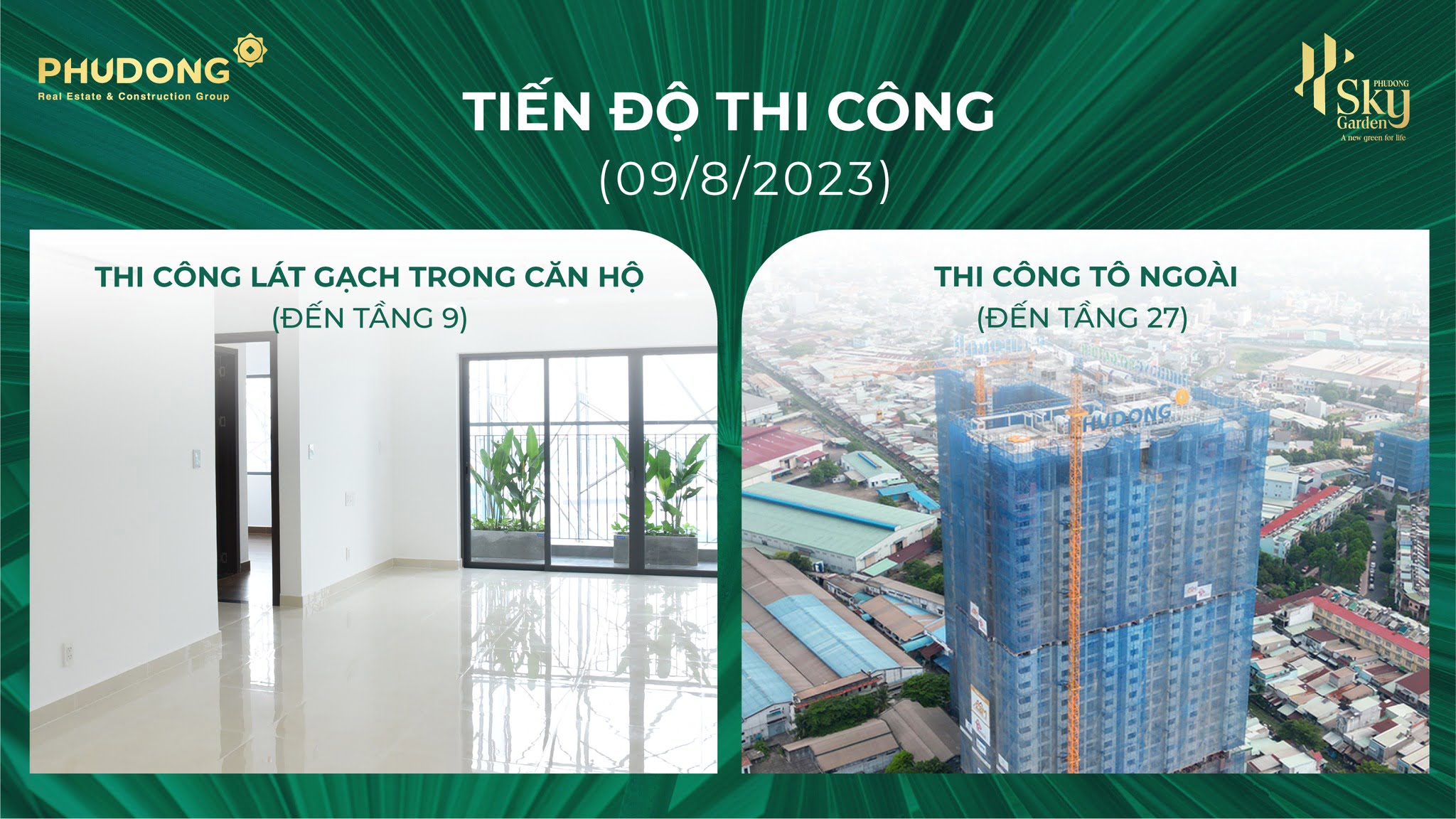 Tiến độ dự án căn hộ Phú Đông Sky Garden