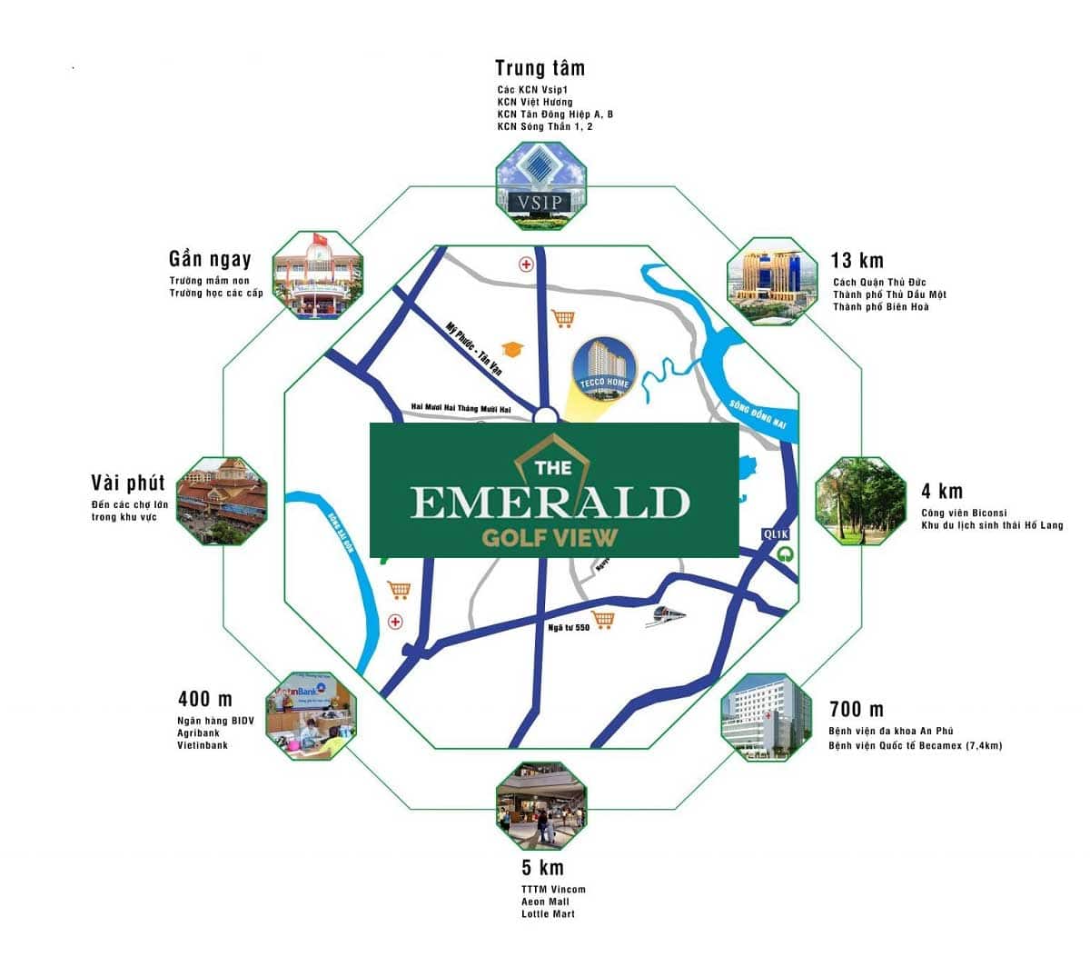 Tiện ích ngoại khu dự án The Emerald Golf View