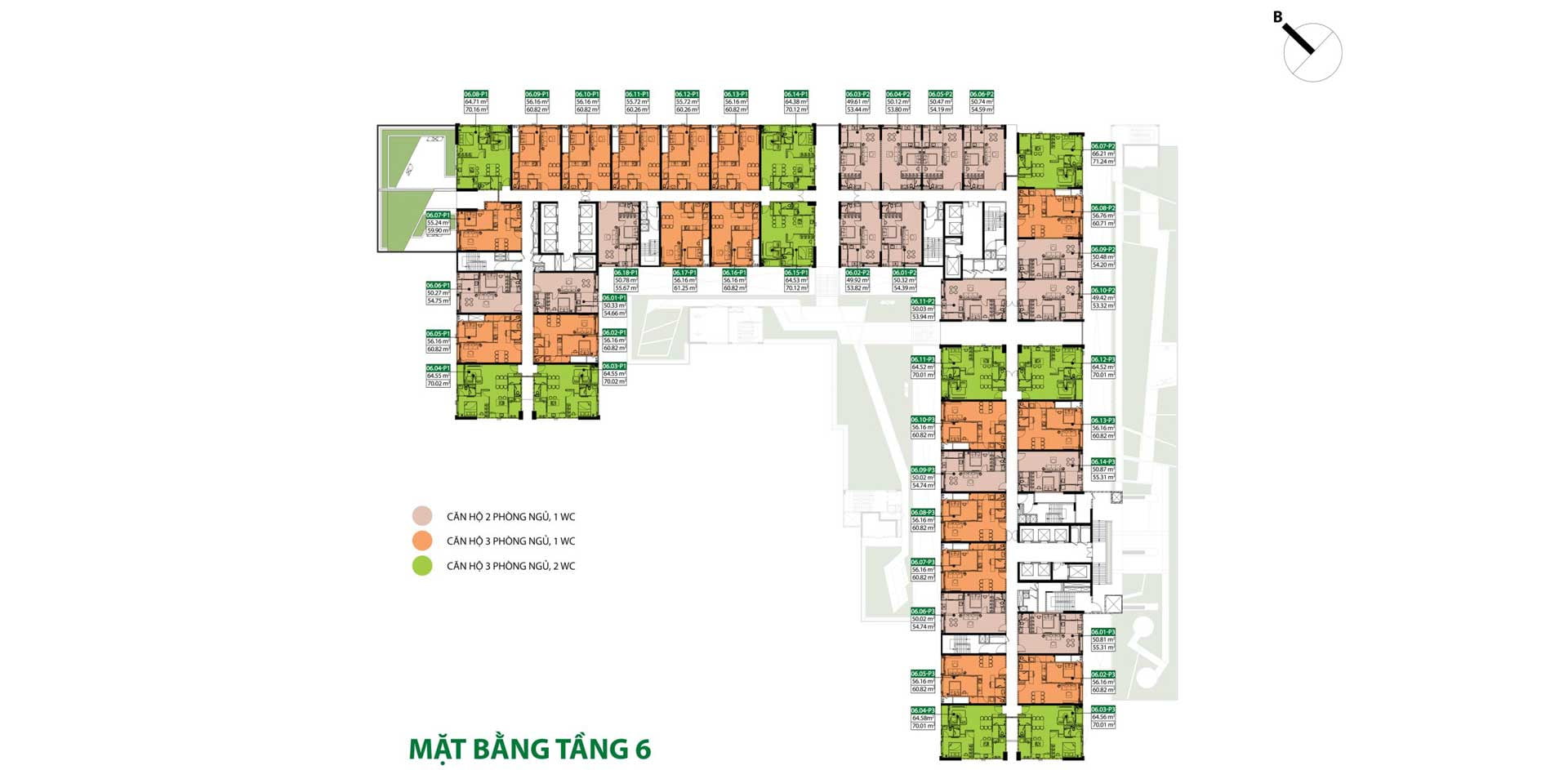 Mặt bằng tầng căn hộ Picity Sky Park