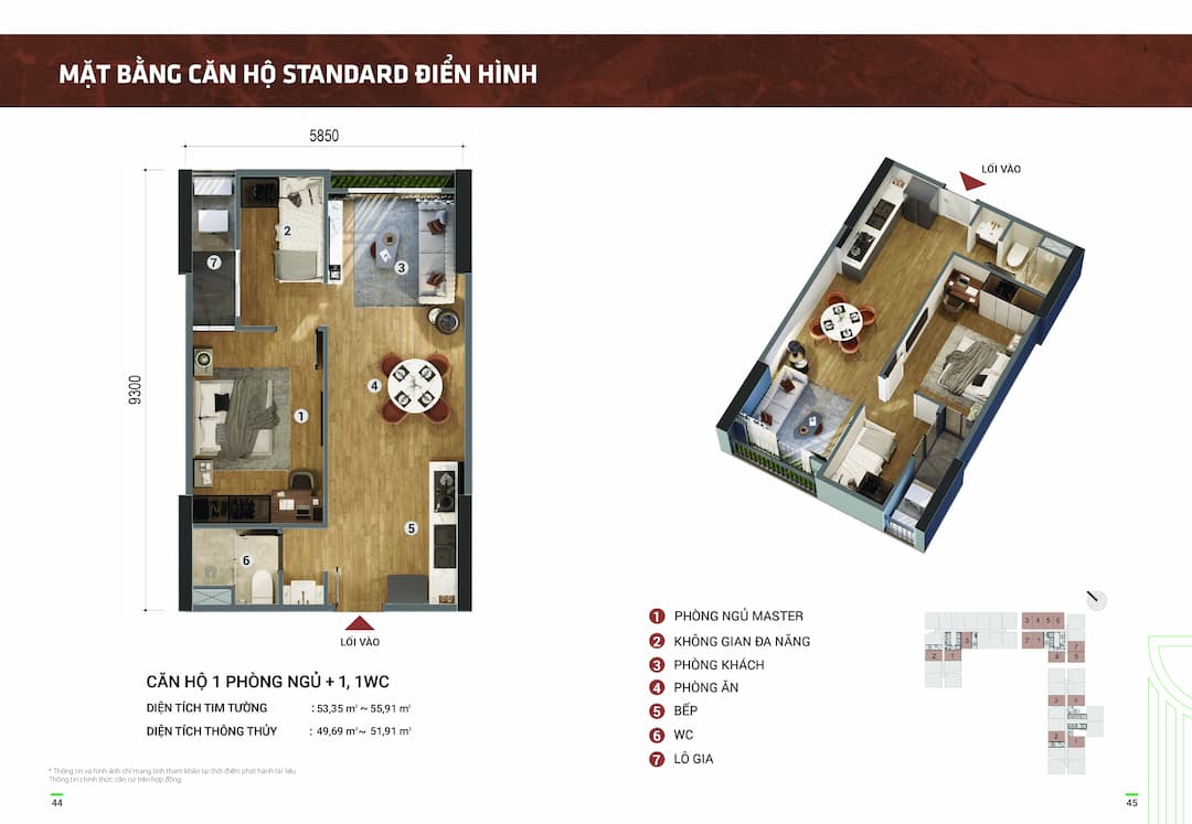 Mặt bằng căn hộ Picity Sky Park