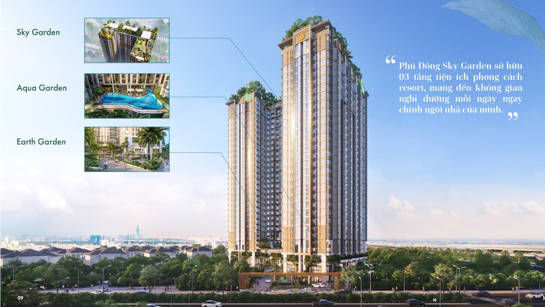 3 tầng tiện ích dự án Phú Đông Sky Garden