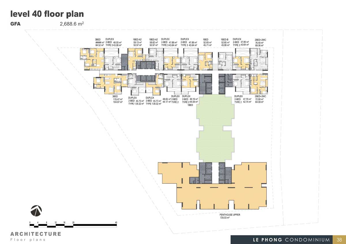 Mặt bằng tầng The Emerald Golf View 40