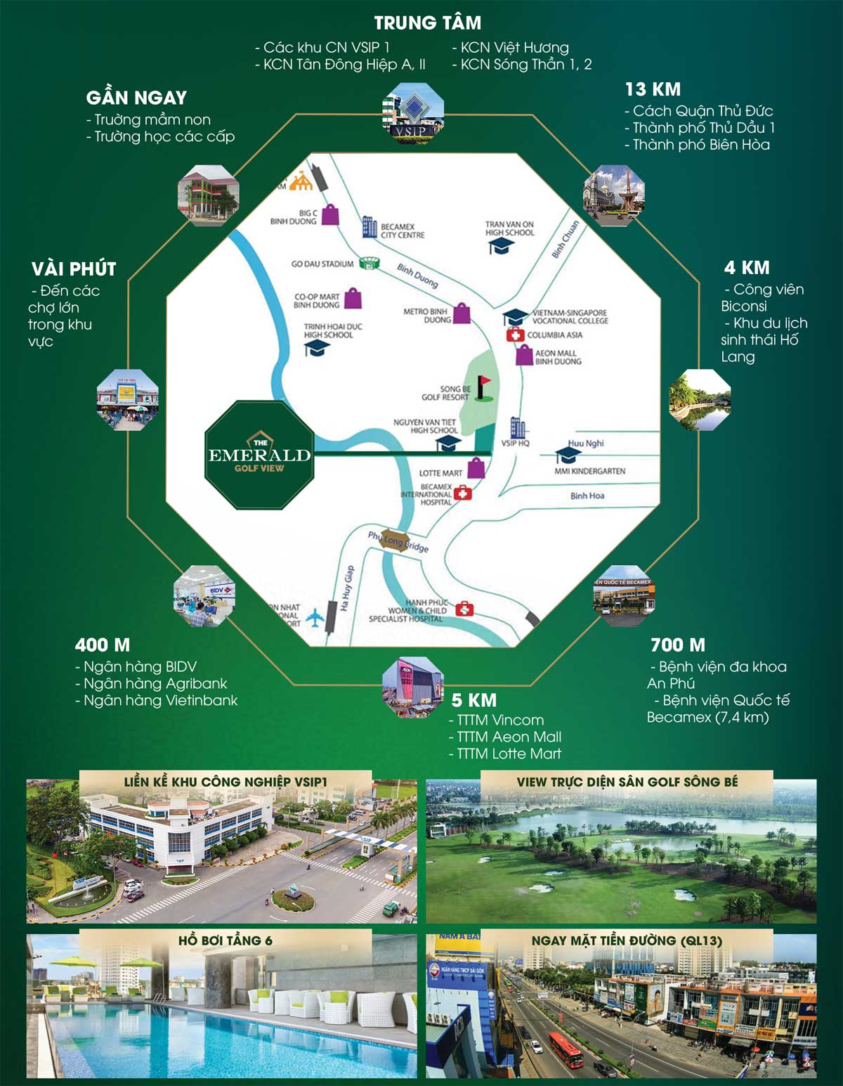 Tiện ích liên kết vùng tại dự án The Emerald Golf View