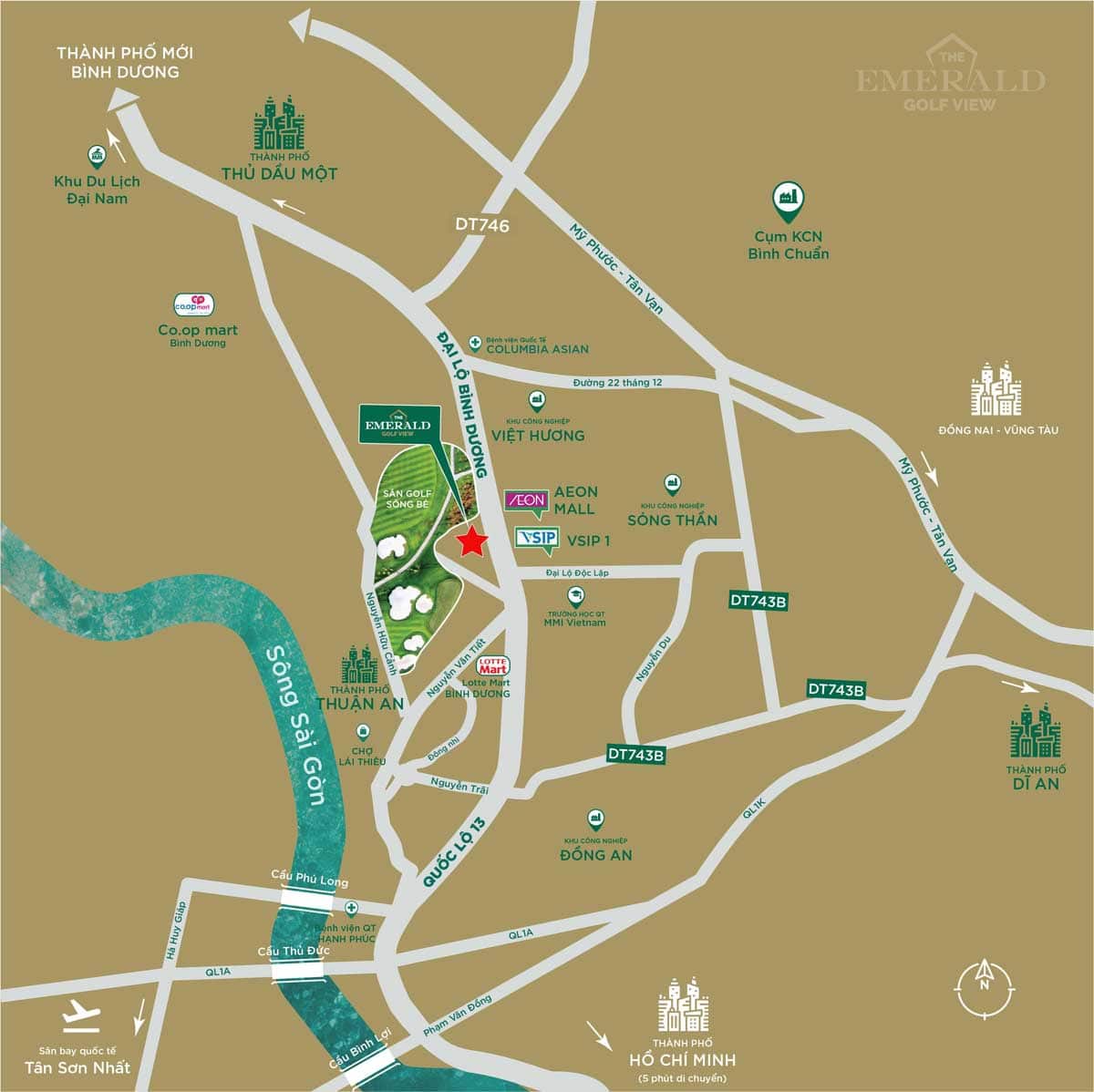 Vị trí dự án Emerald Golf View