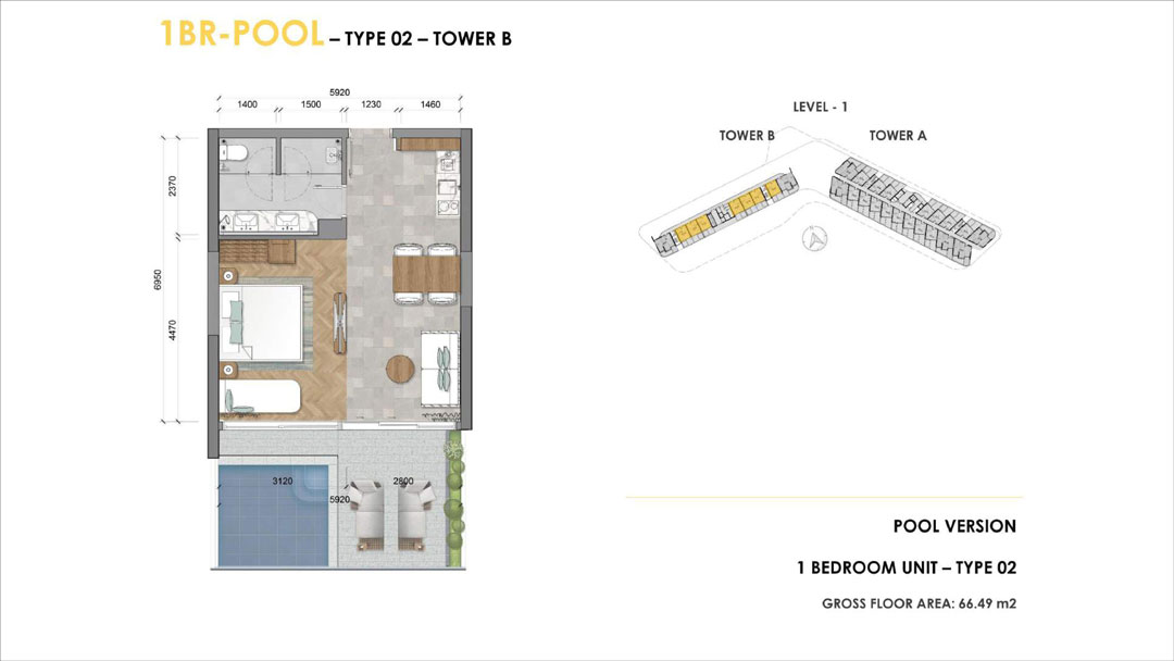 Mặt bằng căn hộ dự án Ixora Ho Tram