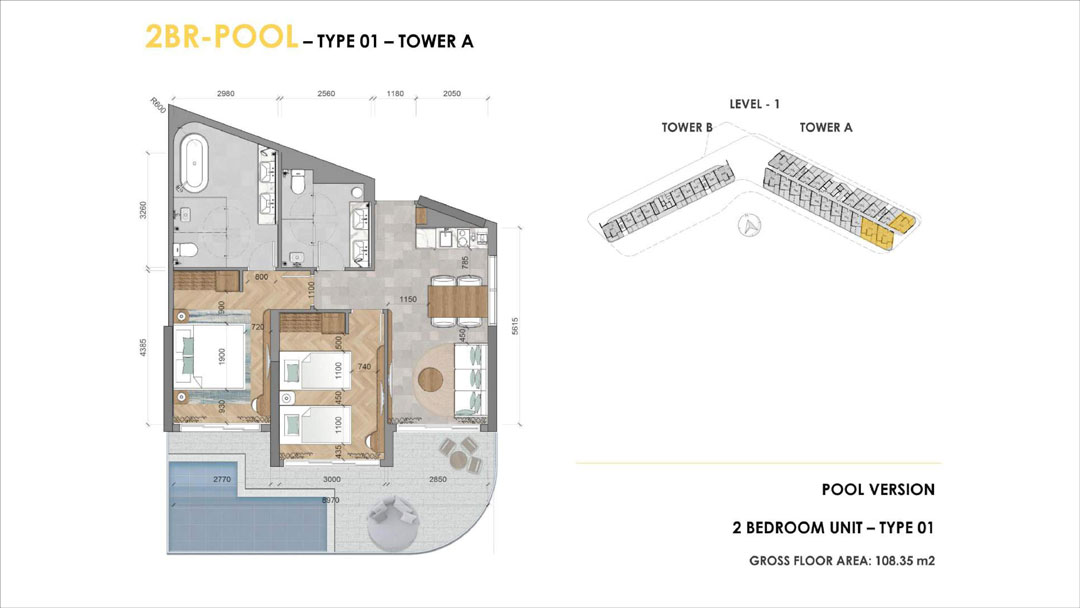 Mặt bằng căn hộ dự án Ixora Ho Tram