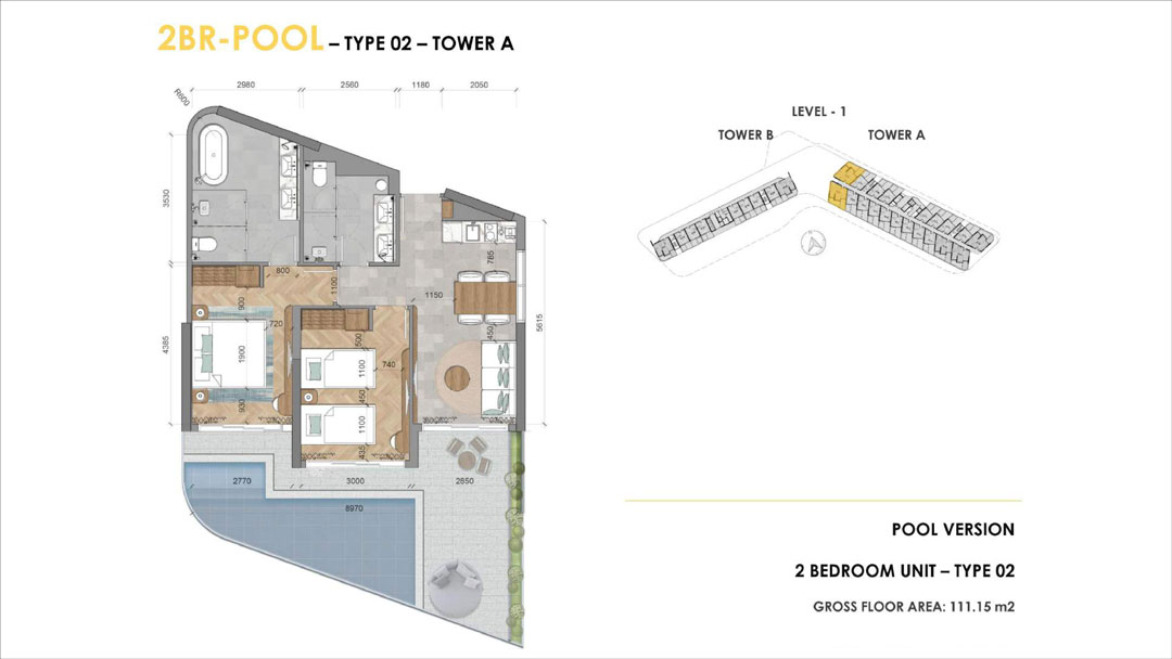 Mặt bằng căn hộ dự án Ixora Ho Tram