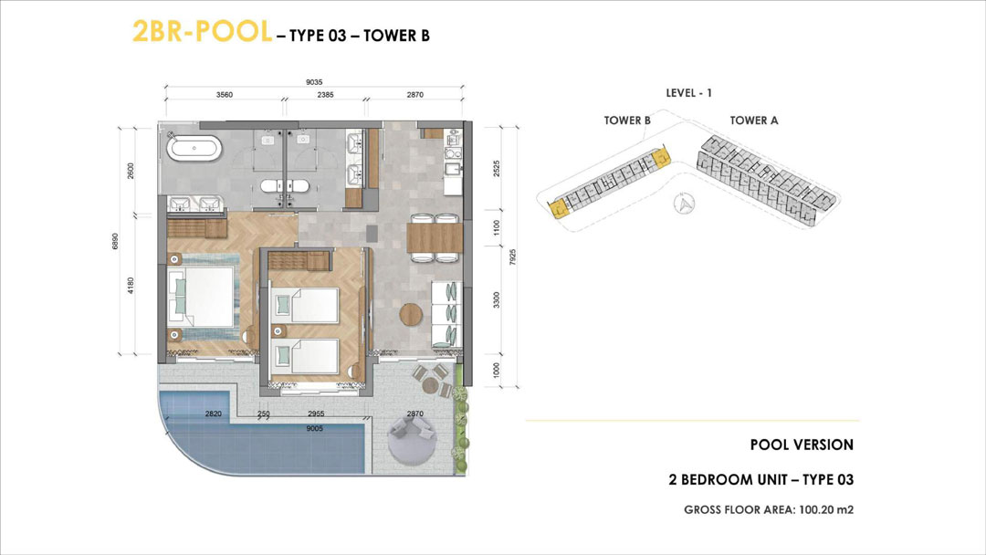 Mặt bằng căn hộ dự án Ixora Ho Tram