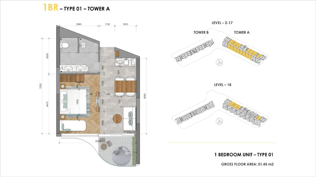 Căn 1 phòng ngủ Ixora Ho Tram