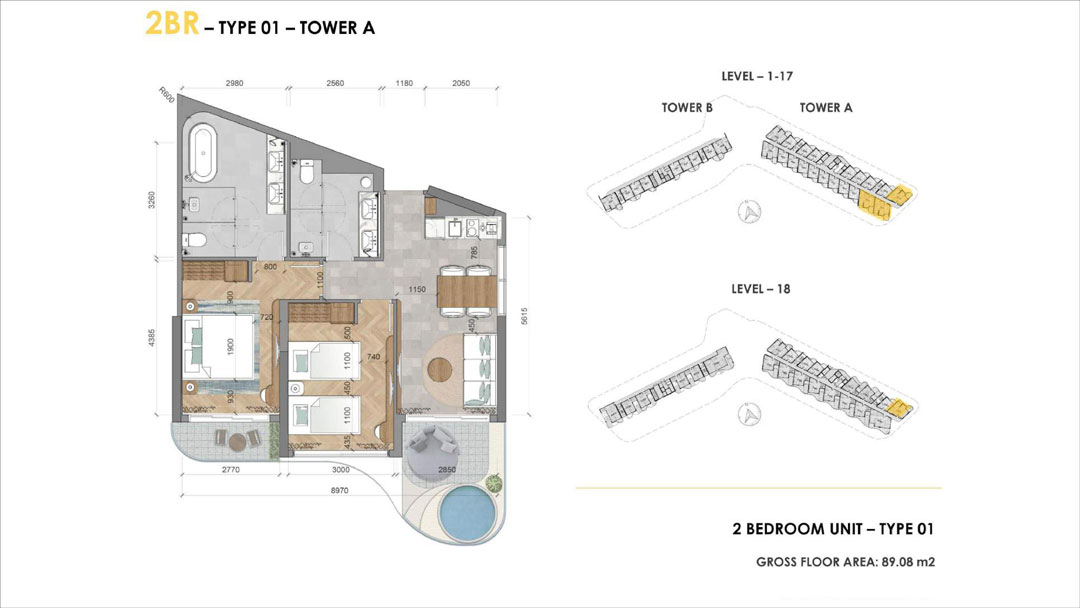 Căn 2 phòng ngủ Ixora Ho Tram