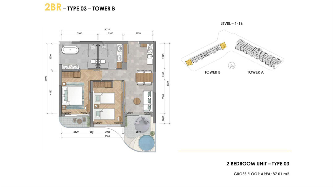 Căn 2 phòng ngủ Ixora Ho Tram