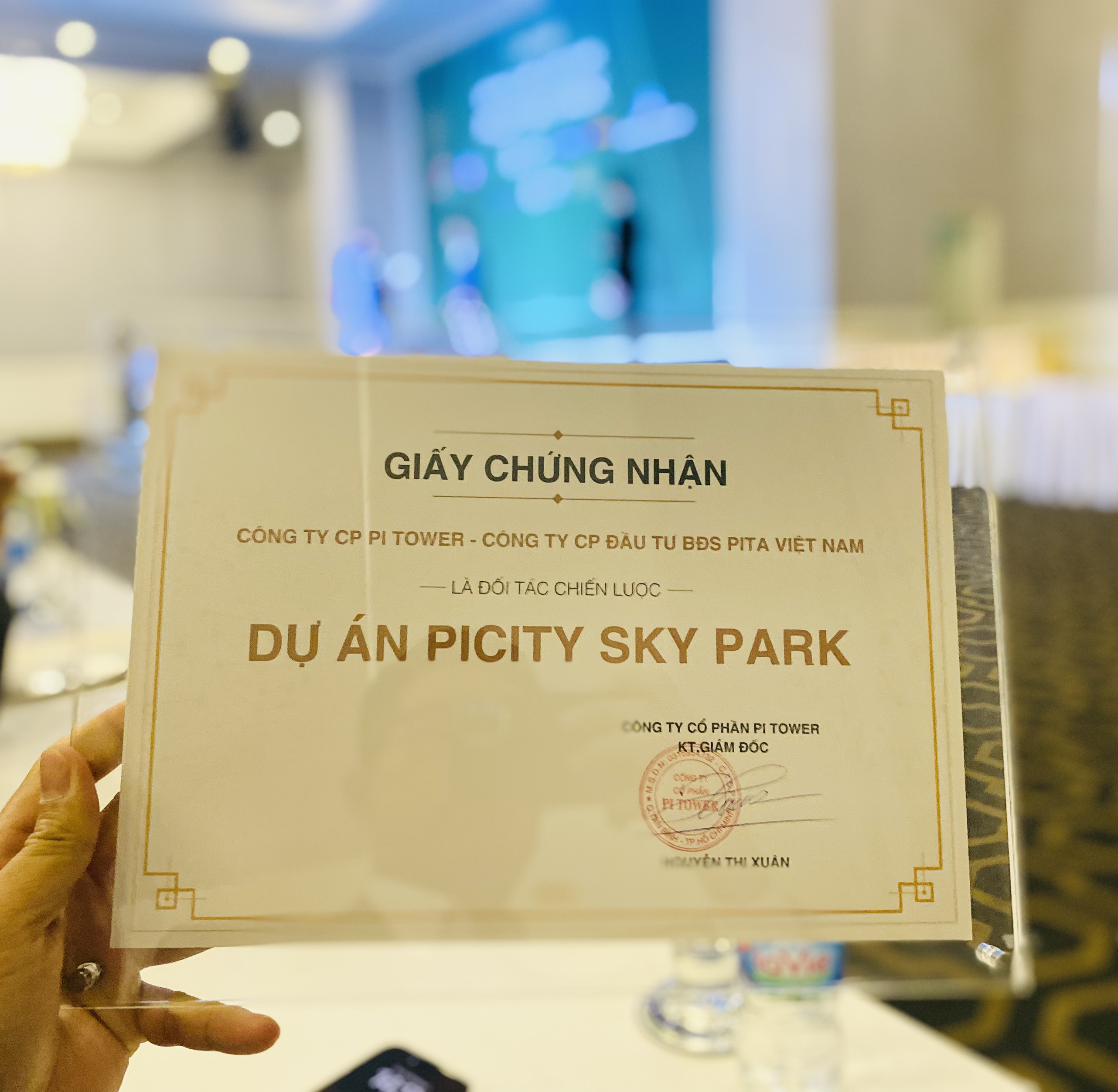 Pitaland nhận chứng nhận đối tác chiến lược dự án Picity Sky Park
