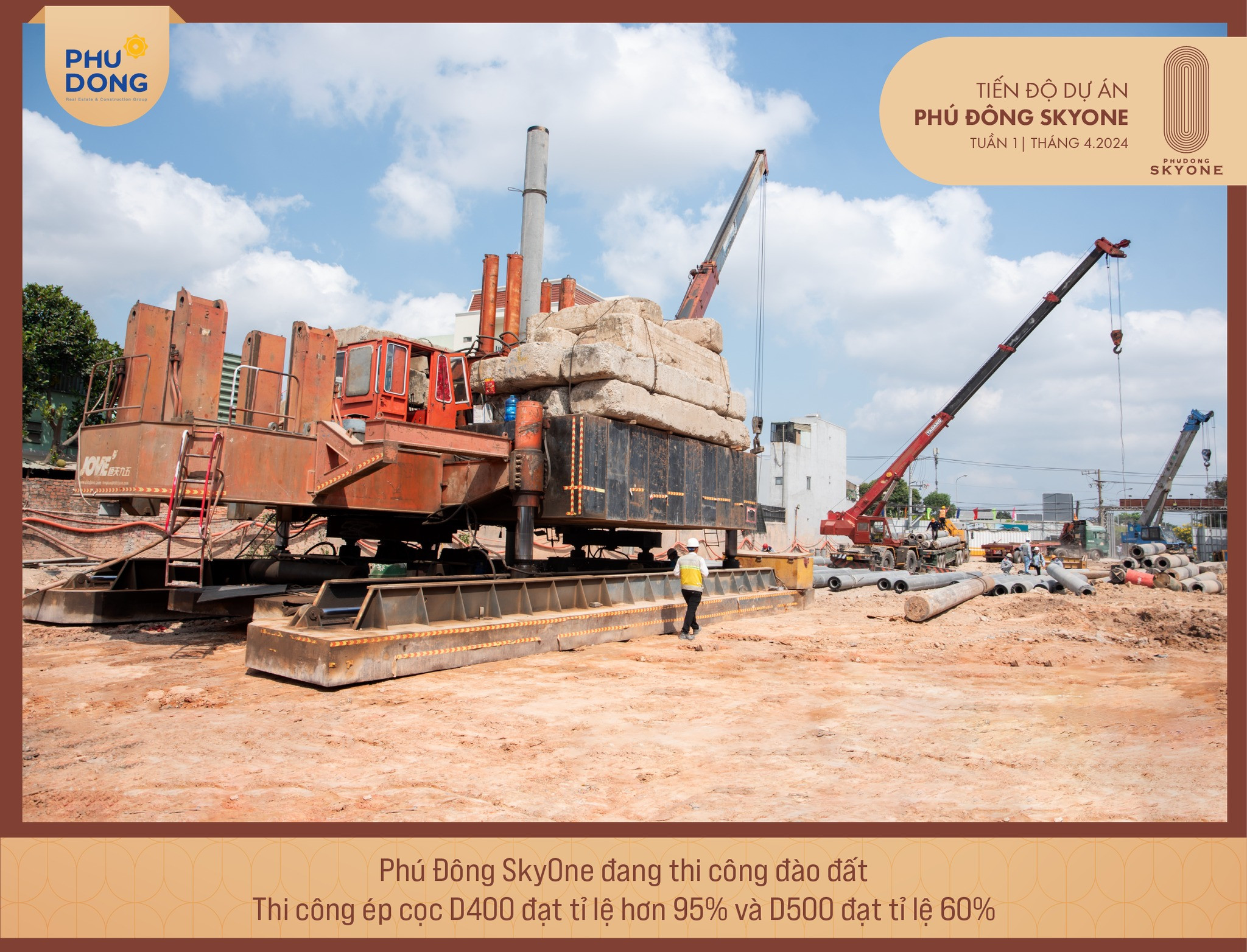 Tiến độ dự án Phú Đông Sky One - Dĩ An Bình Dương