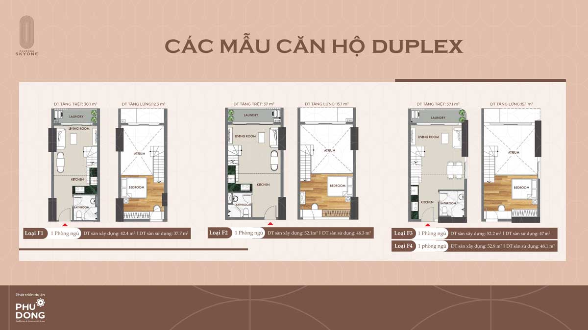 Thiết kế duplex studio Phú Đông Sky One