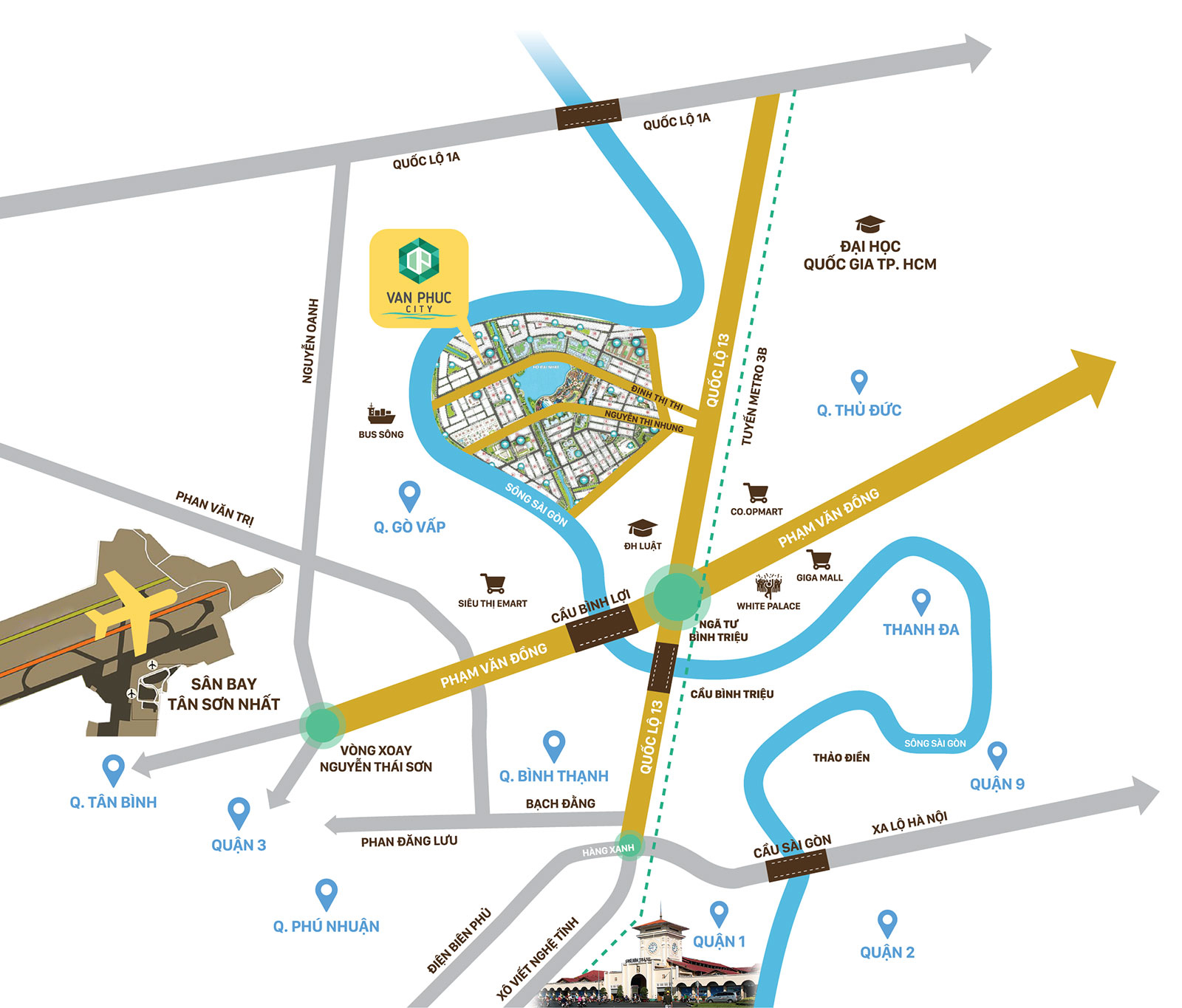 Sơ Đồ Vị Trí Khu Đô Thị Vạn Phúc City