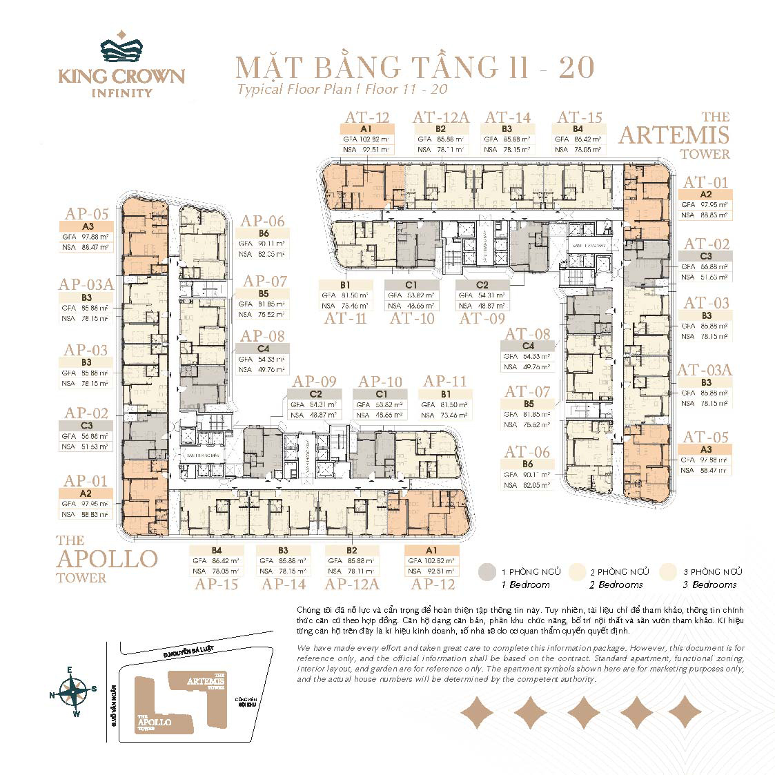 MẶT BẰNG TẦNG 11 - 20