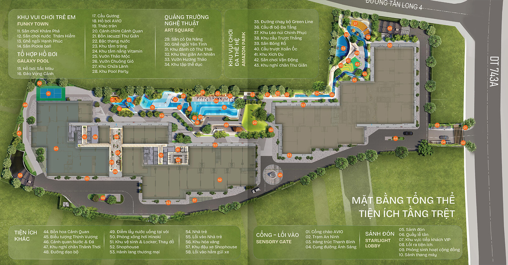 Mặt Bằng Tổng Thể Tiện Ích Tầng Trệt