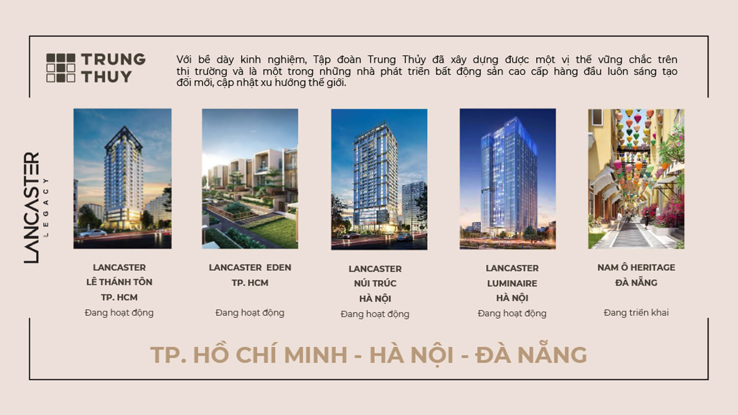 Một Số Dự Án Nổi Bật Của Tập Đoàn Trung Thủy Dự Án Lancaster Legacy