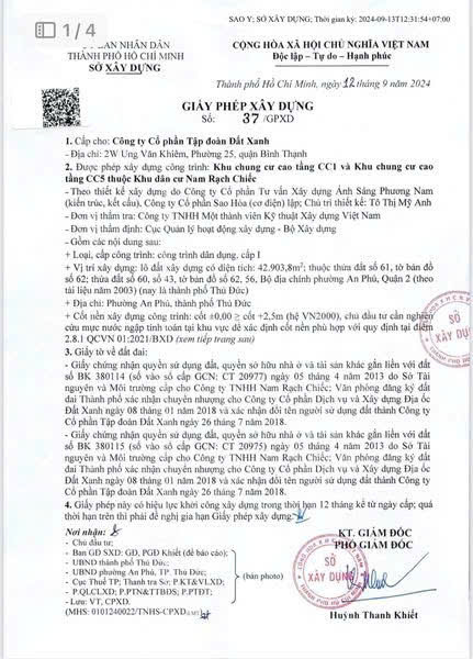 Giấy Phép Xây Dựng Dự án The Privé