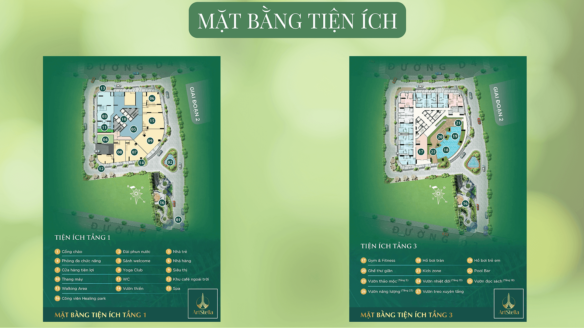 Mặt Bằng Tiện ích Dự án Art Stella