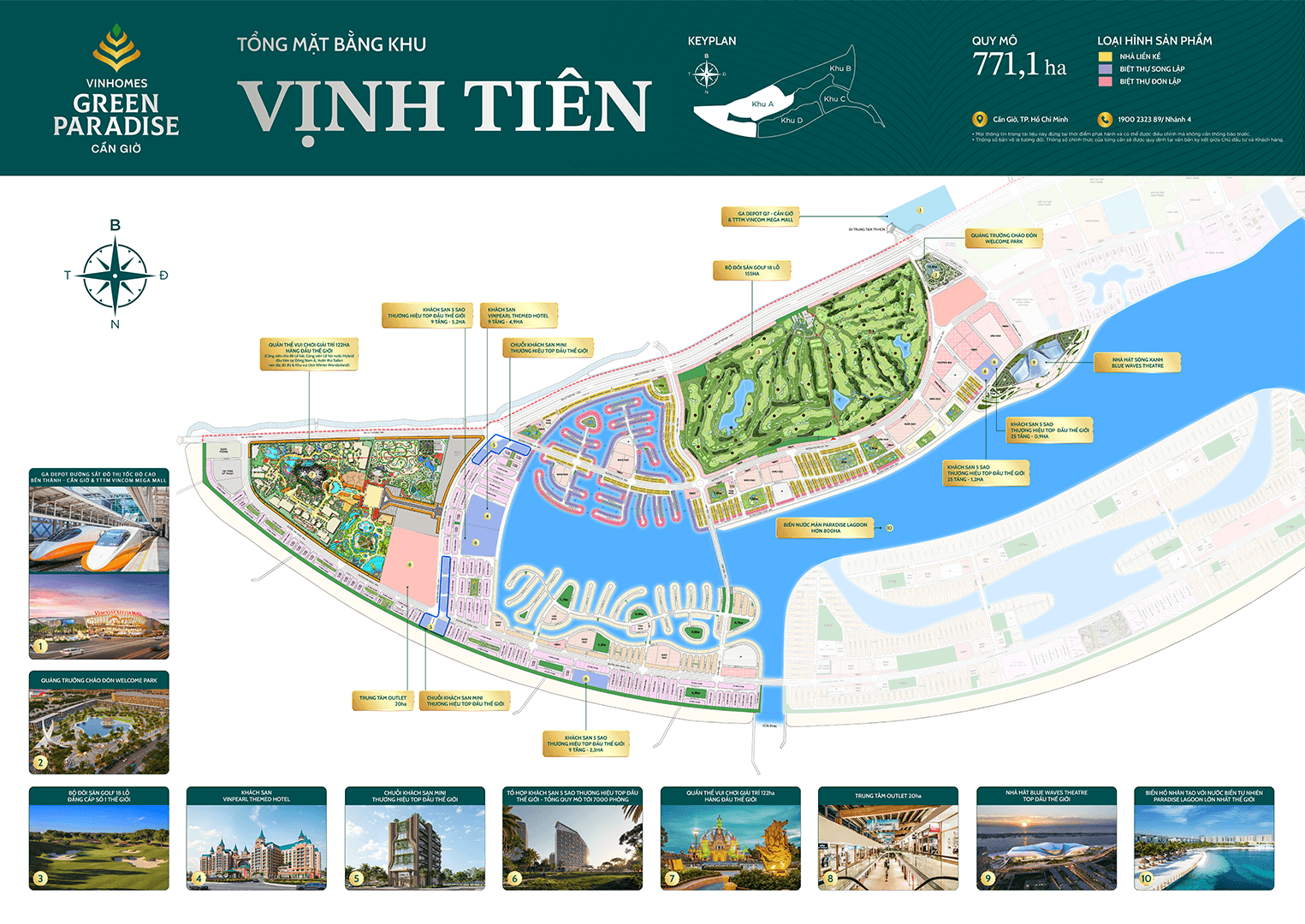 Tổng Mặt Bằng Quy Hoạch Phân Khu A Vịnh Tiên – Vinhomes Green Paradise Cần Giờ
